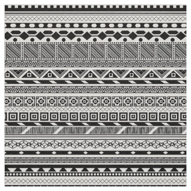 Cute black white aztec patterns design fabric (Swatch)