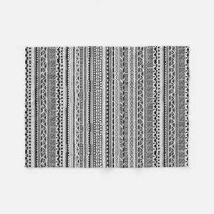 Cute black white aztec patterns design fleece blanket