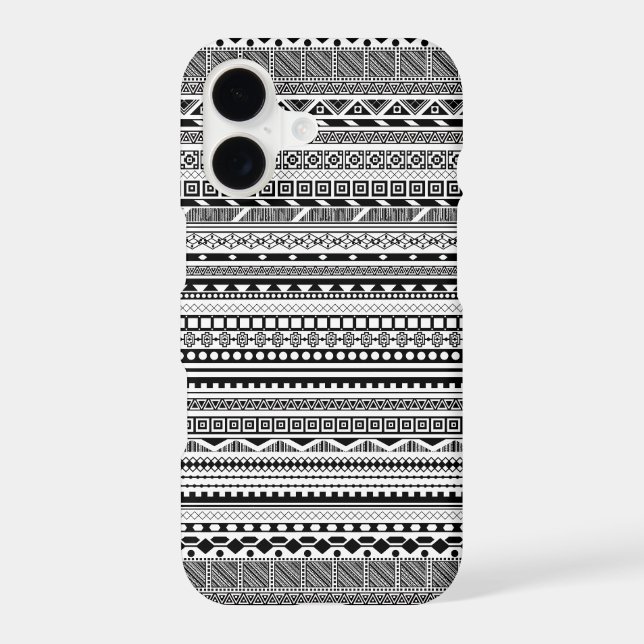 Cute black white aztec patterns design iphone case (Back)