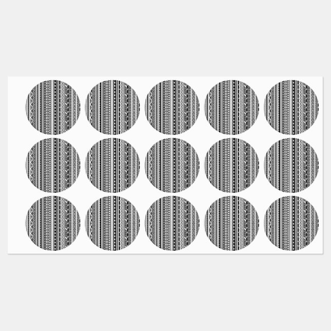 Cute black white aztec patterns design labels (Sheet)