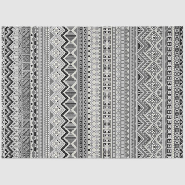 Cute black white aztec patterns design tissue paper (Front)