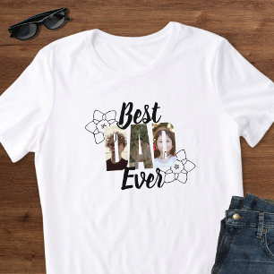 Cute Black & White Best Dad Ever Photo Collage T-Shirt