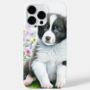 CUTE BLACK & WHITE BORDER COLLIE PUPPY DOG Case-Mate iPhone 14 PRO MAX CASE