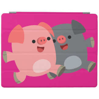Cute Black & White Cartoon Pigs Cover