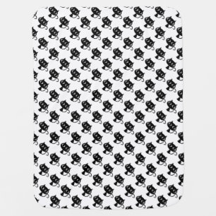 Cute black white cats patterns baby blanket