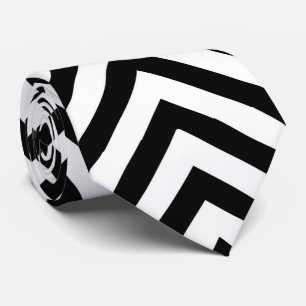 Cute black white chevron pattern tiled neck tie