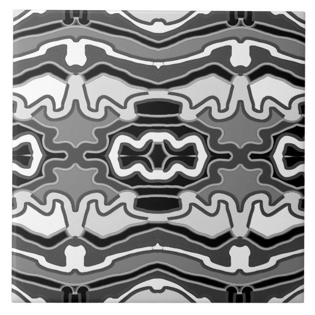 Cute black & white classic pattern  ceramic tile (Front)