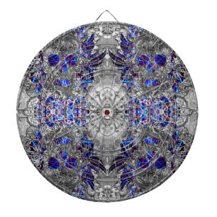 Cute black white colorful neon skull dart board