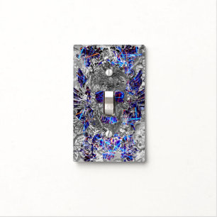 Cute black white colorful neon skull light switch cover