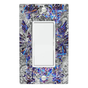 Cute black white colorful neon skull light switch cover