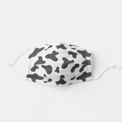 Cute Black White Cow Print Spotted Cowhide Pattern Adult Cloth Face Mask