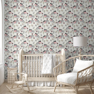 Cute Black & White Cows Seamless Pattern Wallpaper Wallpaper