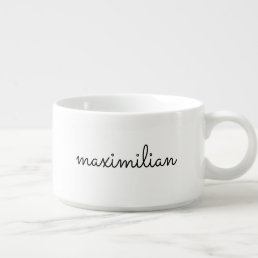 Cute black white custom script name simple modern bowl