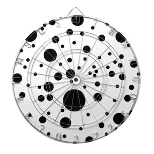 Cute Black & White Dalmatian Spots Dartboard With Darts