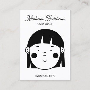Cute Black White Face Jewelry Earring Display Card