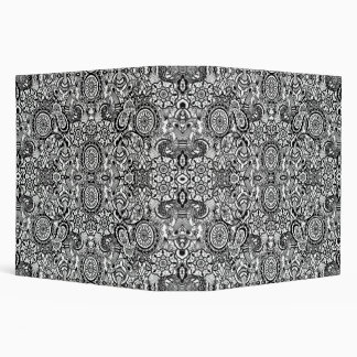 Cute black white floral paisley 3 ring binder