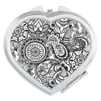 Cute black white floral paisley