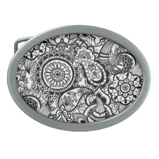 Cute black white floral paisley