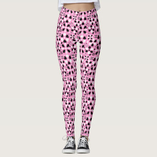 Cute black white flowers leggings