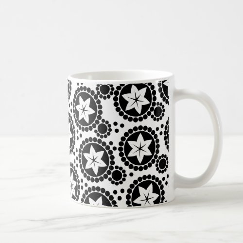 Cute black white flowers mug