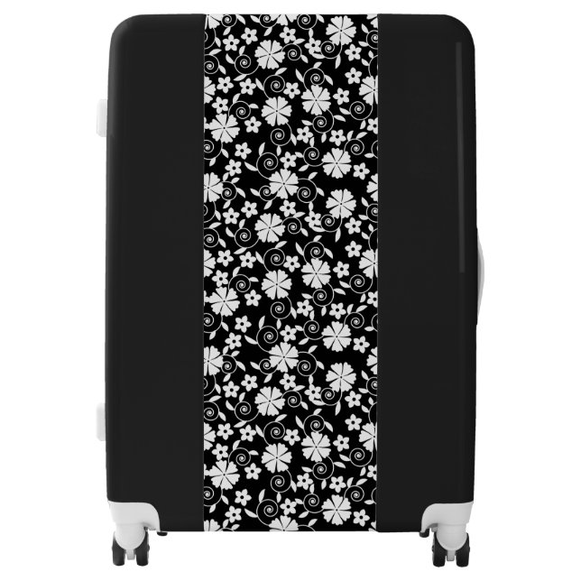 Cute black white flowers pattern LifeProof iPhone  Luggage (Front)