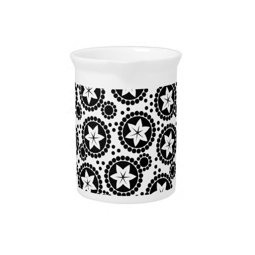 Cute black white flowers Pitcher