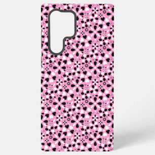 Cute black white flowers samsung galaxy s22 ultra case