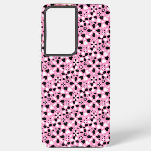 Cute black white flowers samsung galaxy s21+ case