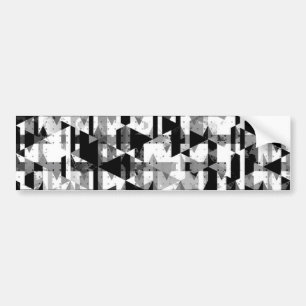 Cute Black white geometric pattern Bumper Sticker