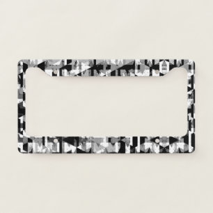 Cute Black white geometric pattern License Plate Frame