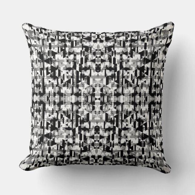 Cute Black white geometric pattern Throw Pillow (Front)