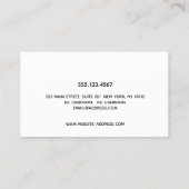 Cute Black White Gold Heart Calligraphy Business Card (Back)
