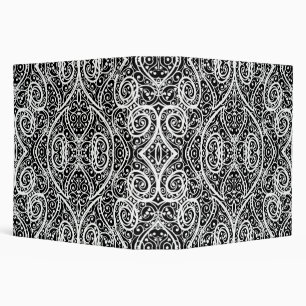 Cute black white hearts love background design lon 3 ring binder
