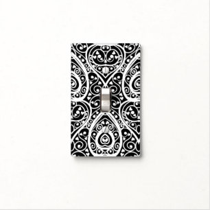 Cute black white hearts love background design lon light switch cover