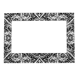 Cute black white hearts love background design lon magnetic frame