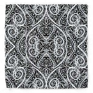 Cute black white hearts pattern bandana