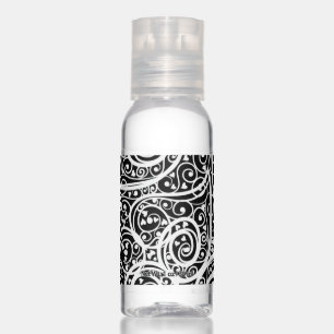 Cute black white hearts pattern hand sanitizer