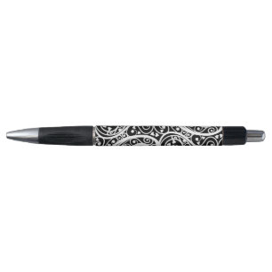 Cute black white hearts pattern pen