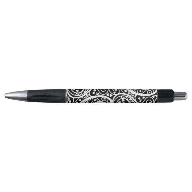 Cute black white hearts pattern pen (Front)