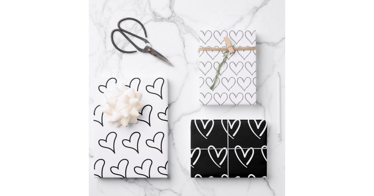 Simple Black Scissors Wrapping Paper by XOOXOO