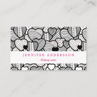 Cute black white hearts patterns