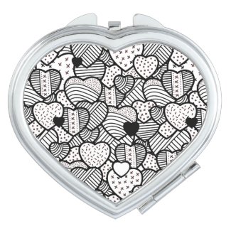 Cute black white hearts patterns