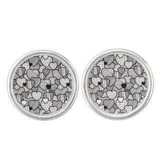 Cute black white hearts patterns