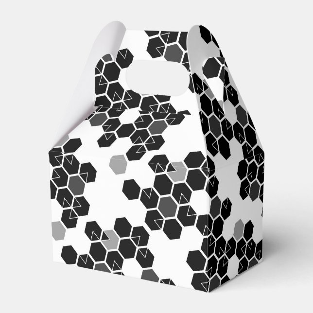 Cute black white hex data patterns favor boxes (Front Side)