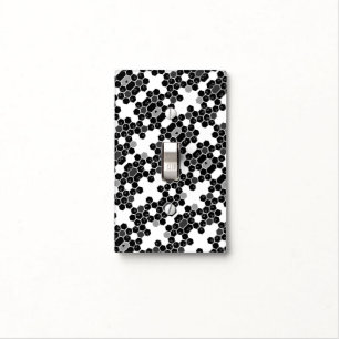 Cute black white hex data patterns light switch cover