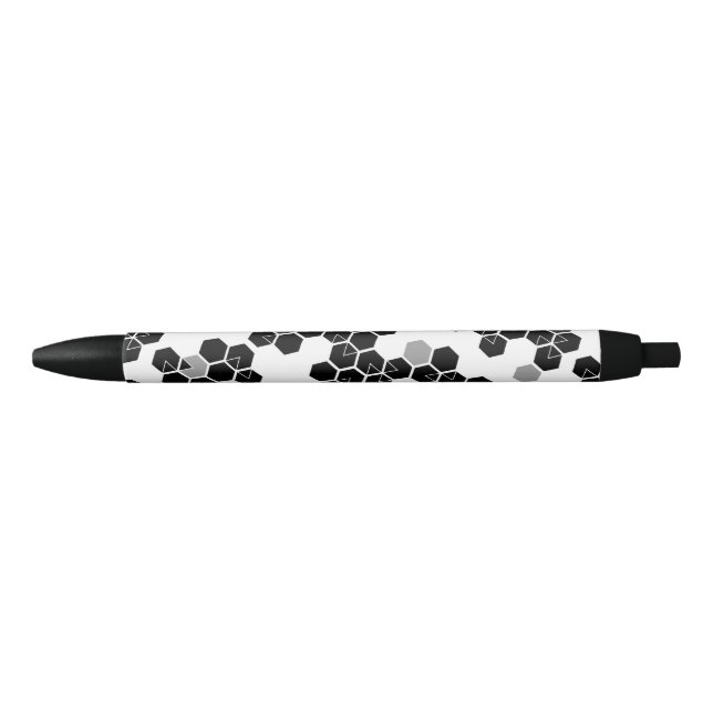 Cute black white hex data patterns pen (Front)