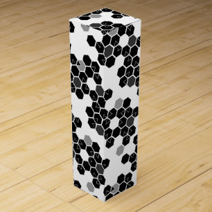 Cute black white hex data patterns wine box