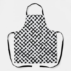Cute black white labyrinth pattern apron