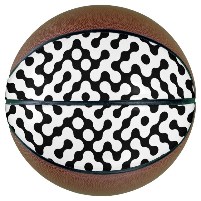 Cute black white labyrinth pattern basketball (Front)