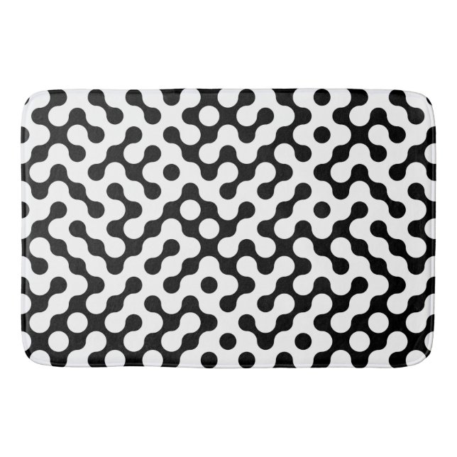 Cute black white labyrinth pattern bath mat (Front)